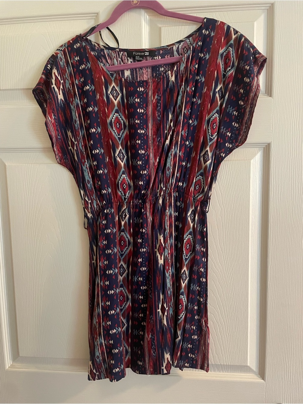 Forever 21 Navy, Red and White Aztec Mini Dress